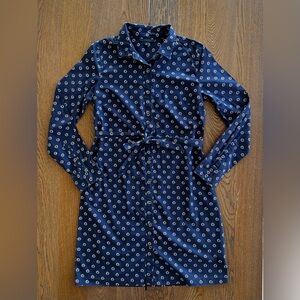Tommy Hilfiger Navy Blue Button-Up Dress with Floral Pattern